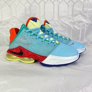Nike LeBron 19 Blue Chill and Red Sneakers with Modern Athletic Design Men’s  8